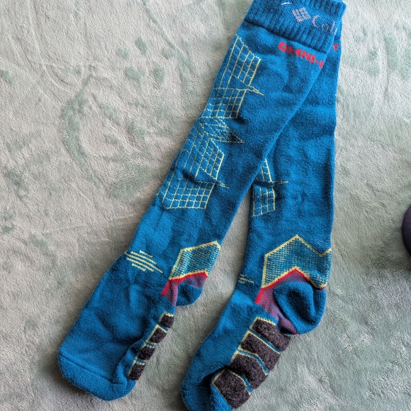 Columbia Omni-Heat Blue Ski Socks - Picture 1 of 4